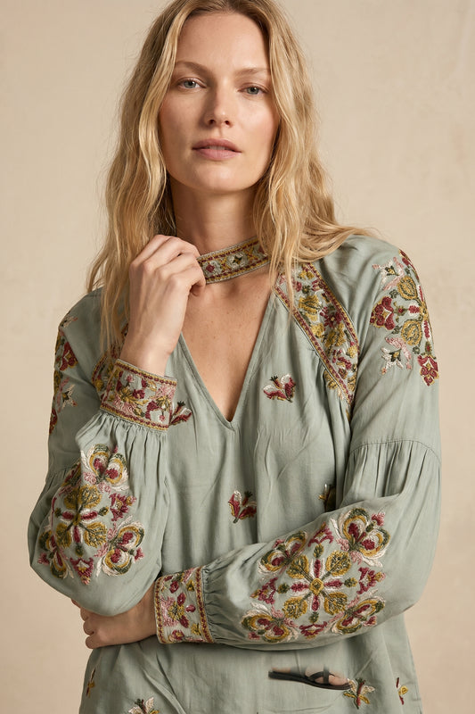 Charlote Embroidered Vintage Top
