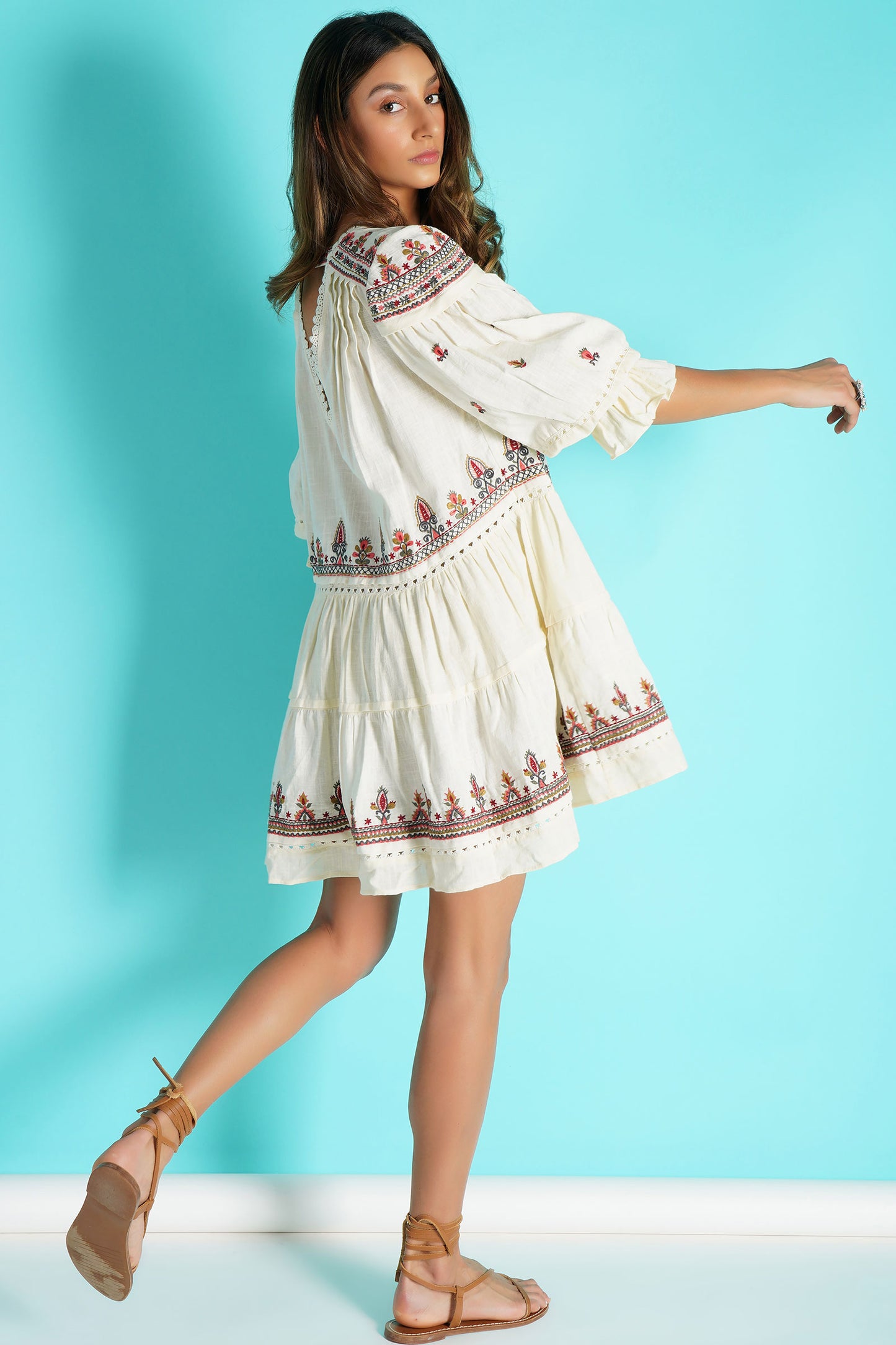 Julian Embroidered Mini Dress