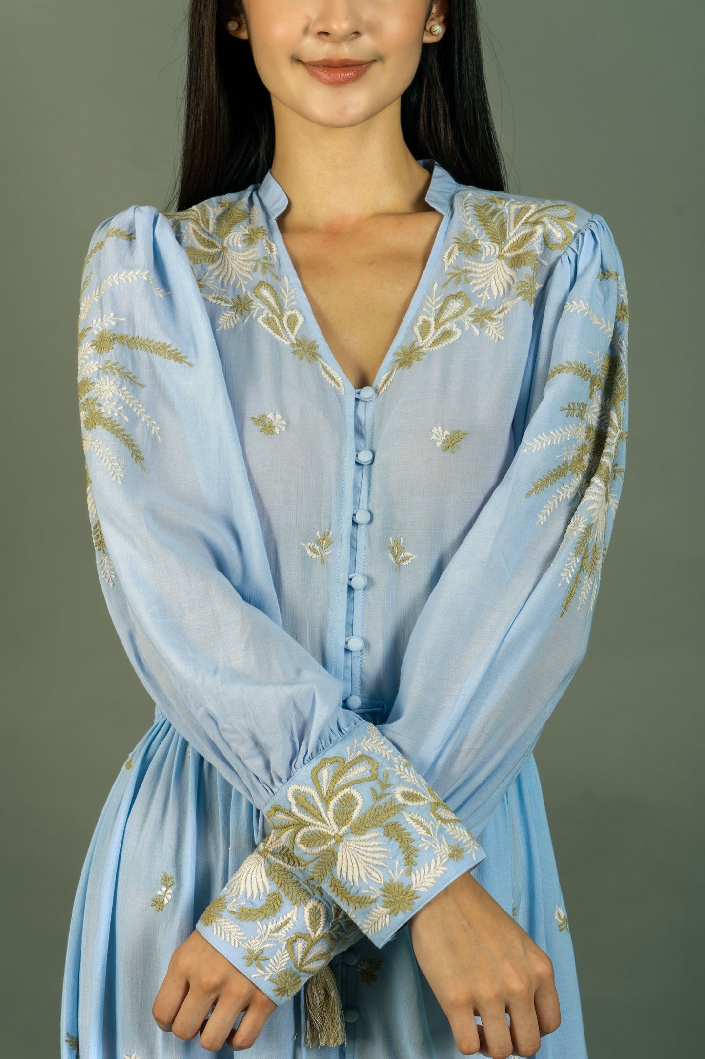 Fernanda Embroidered Midi Dress