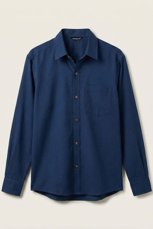 Blue shirt on a beige background