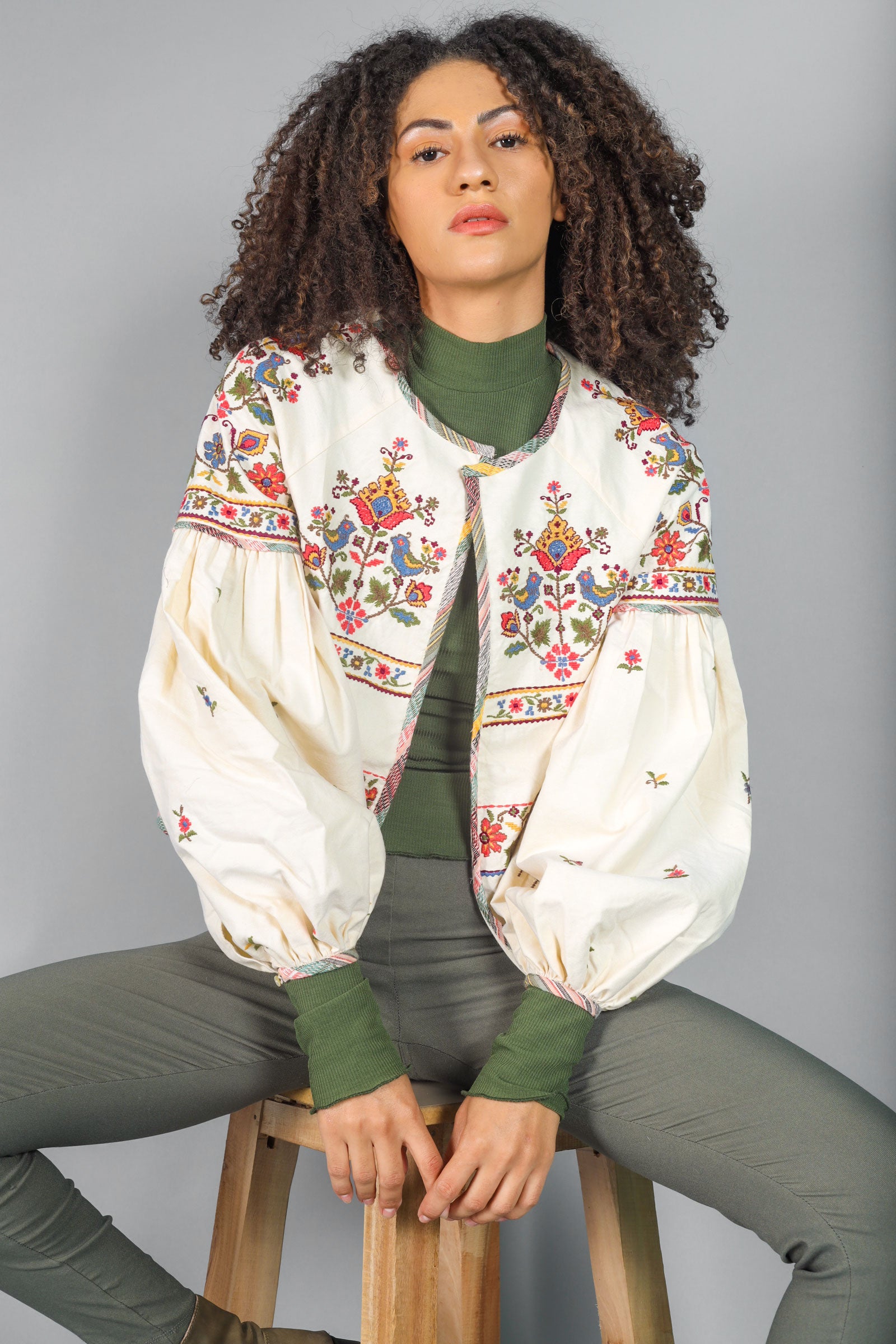 Floral Embroidery Embroidered Bomber Jacket Womens LADIES WOMENS