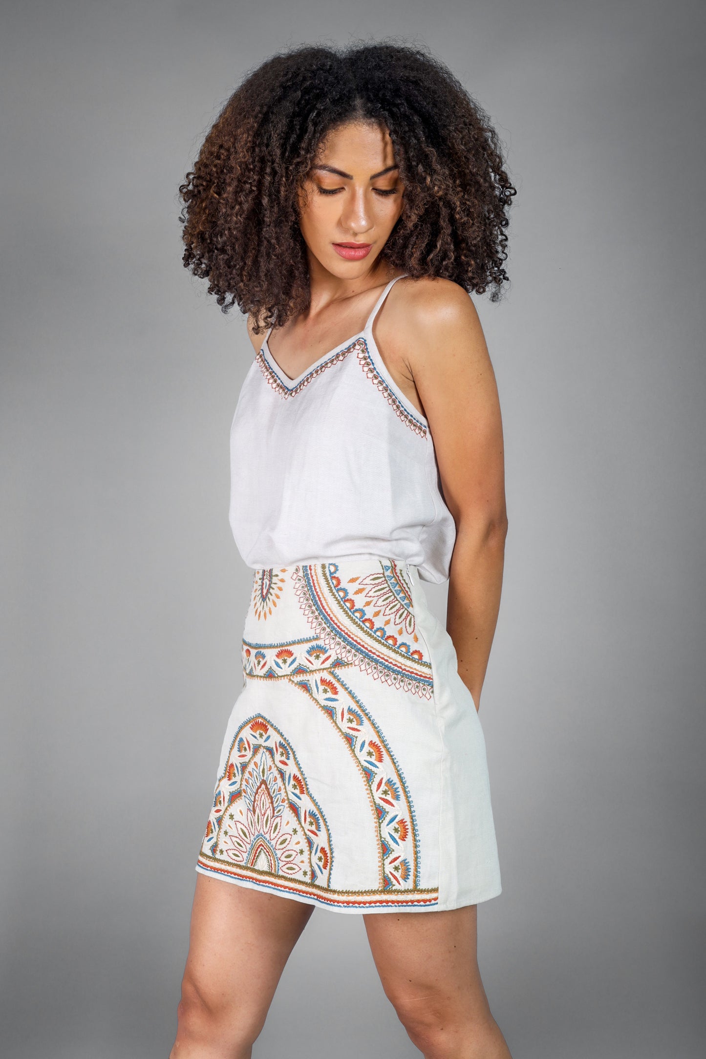 Keisha Skirt &  Cami Top Embroidered Co-ord Set