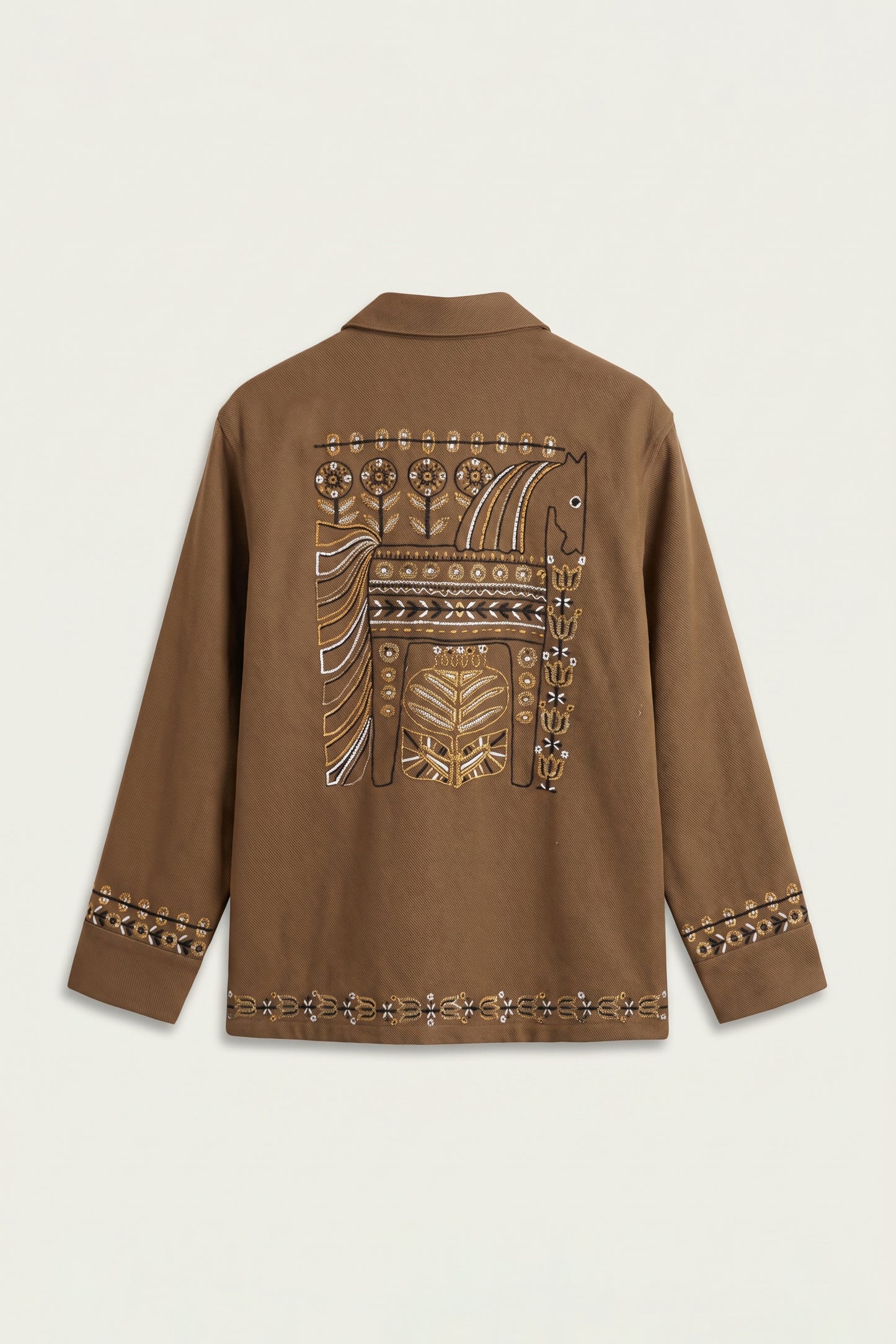 Artisan Crest Twill Textured Overshirt