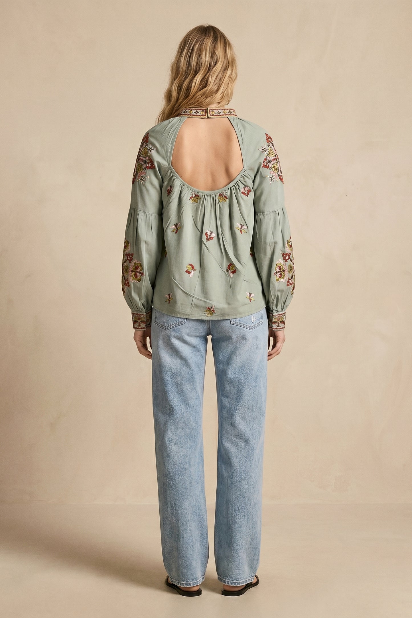 Charlote Embroidered Vintage Top