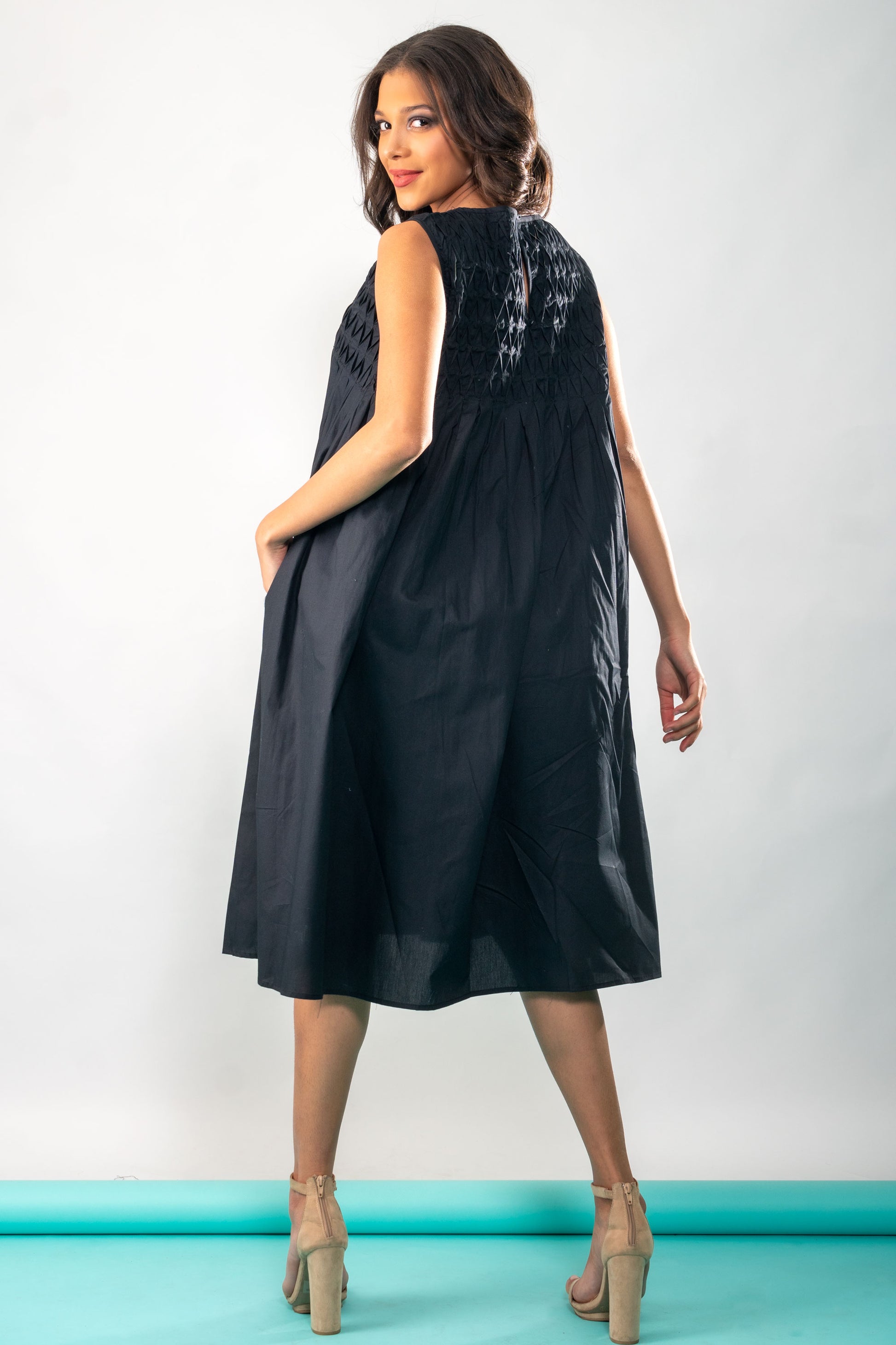 Amira Pleated Midi Dress