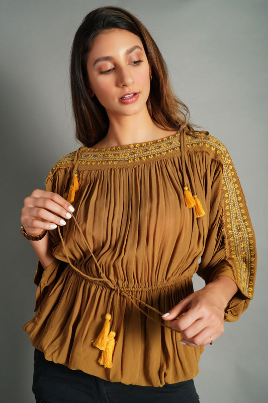 Lucia Embroidered Boho Top
