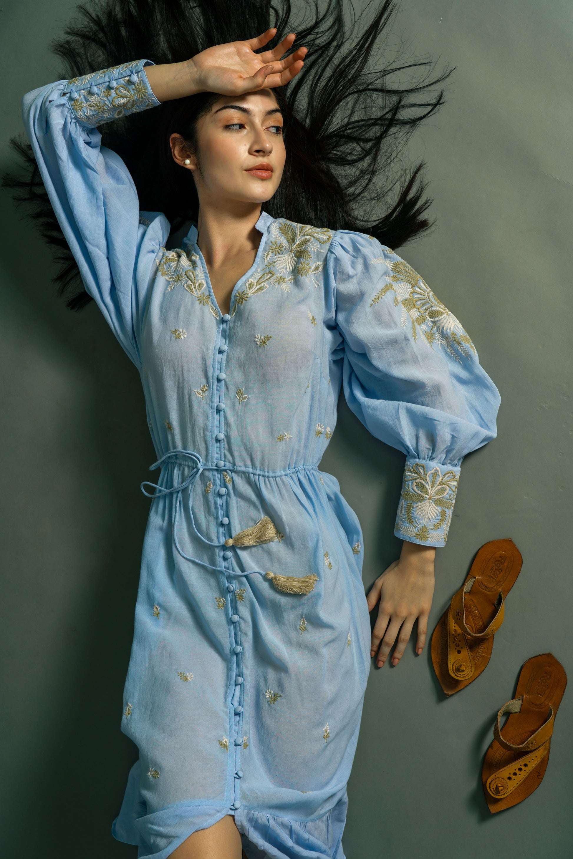 Fernanda Embroidered Midi Dress