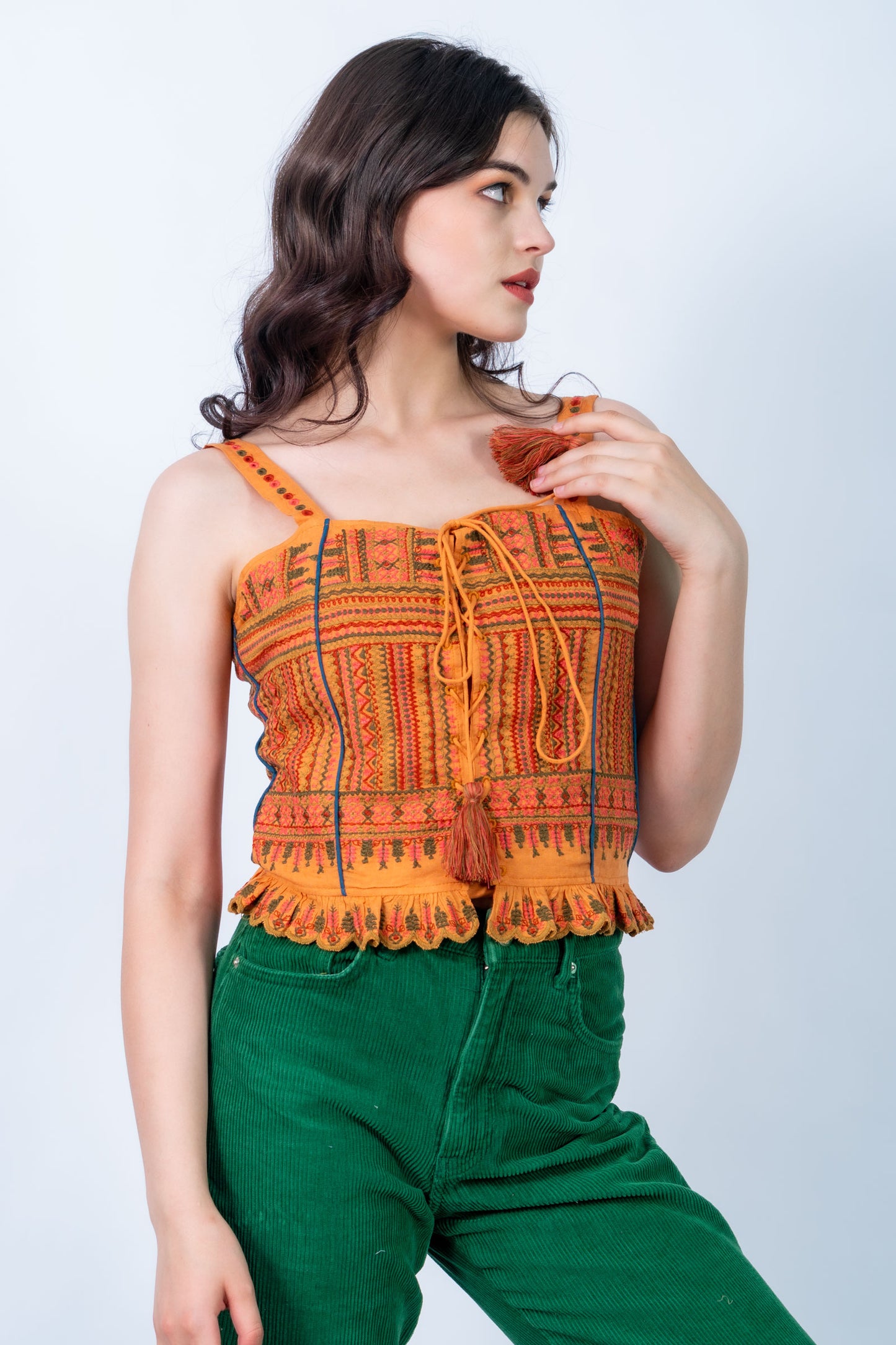 Women's Embroidered Sofia Corset Top  Finespun Clothing India – Thefinespun