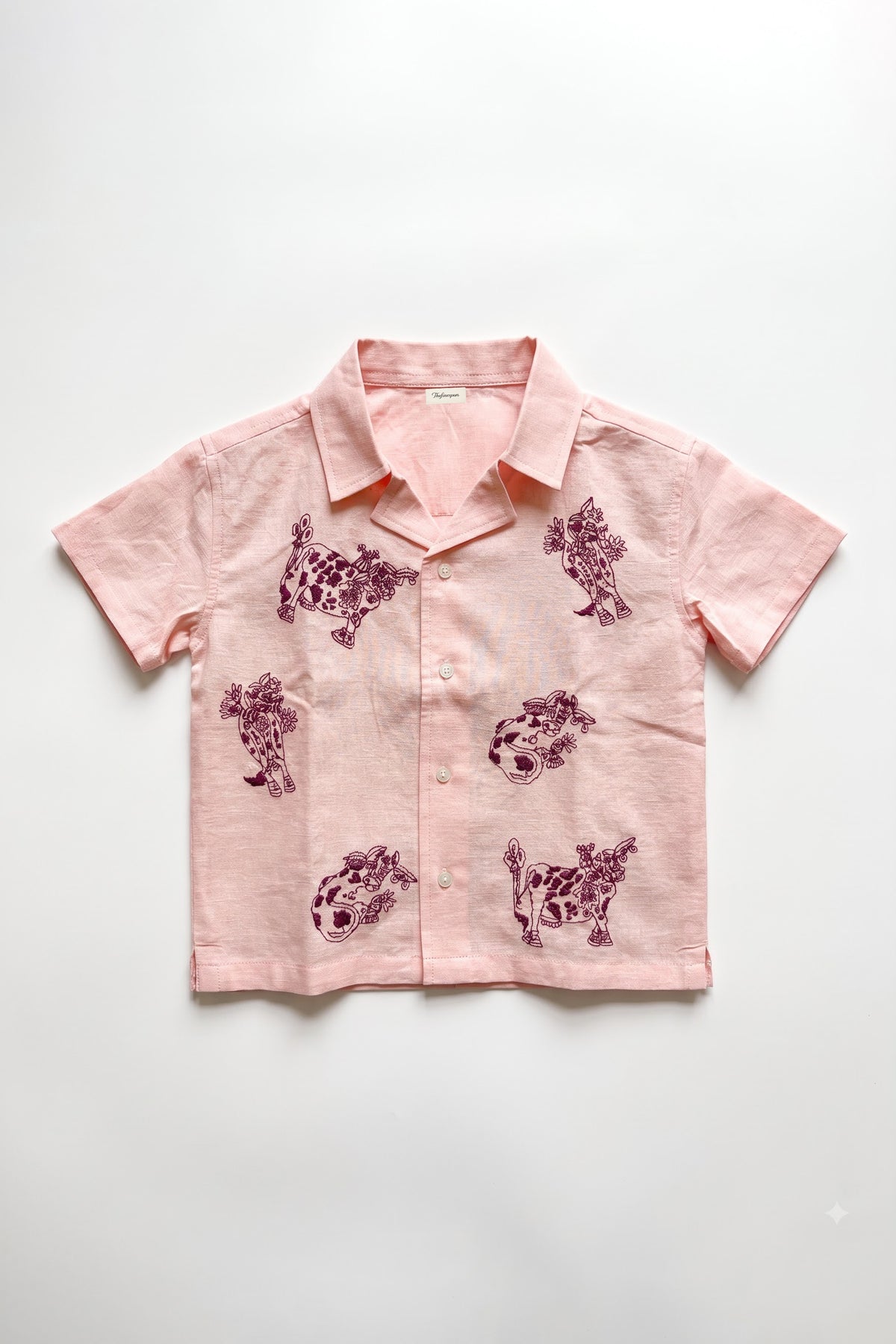 Little Moo Meadow Shirt – Boys’ Cotton Embroidered Shirt