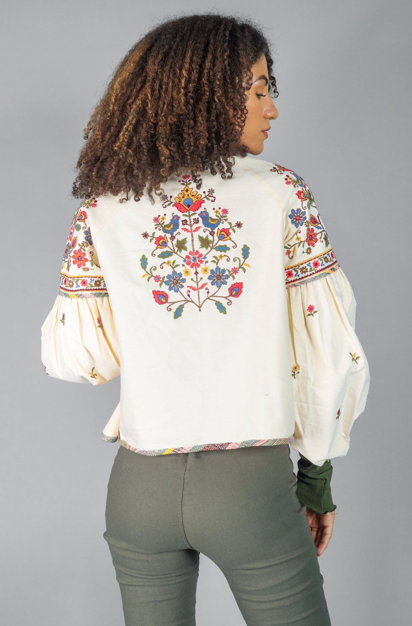 Parka Bird Embroidered Jacket