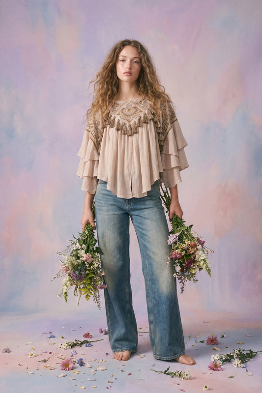 Reina Embroidered Boho Top