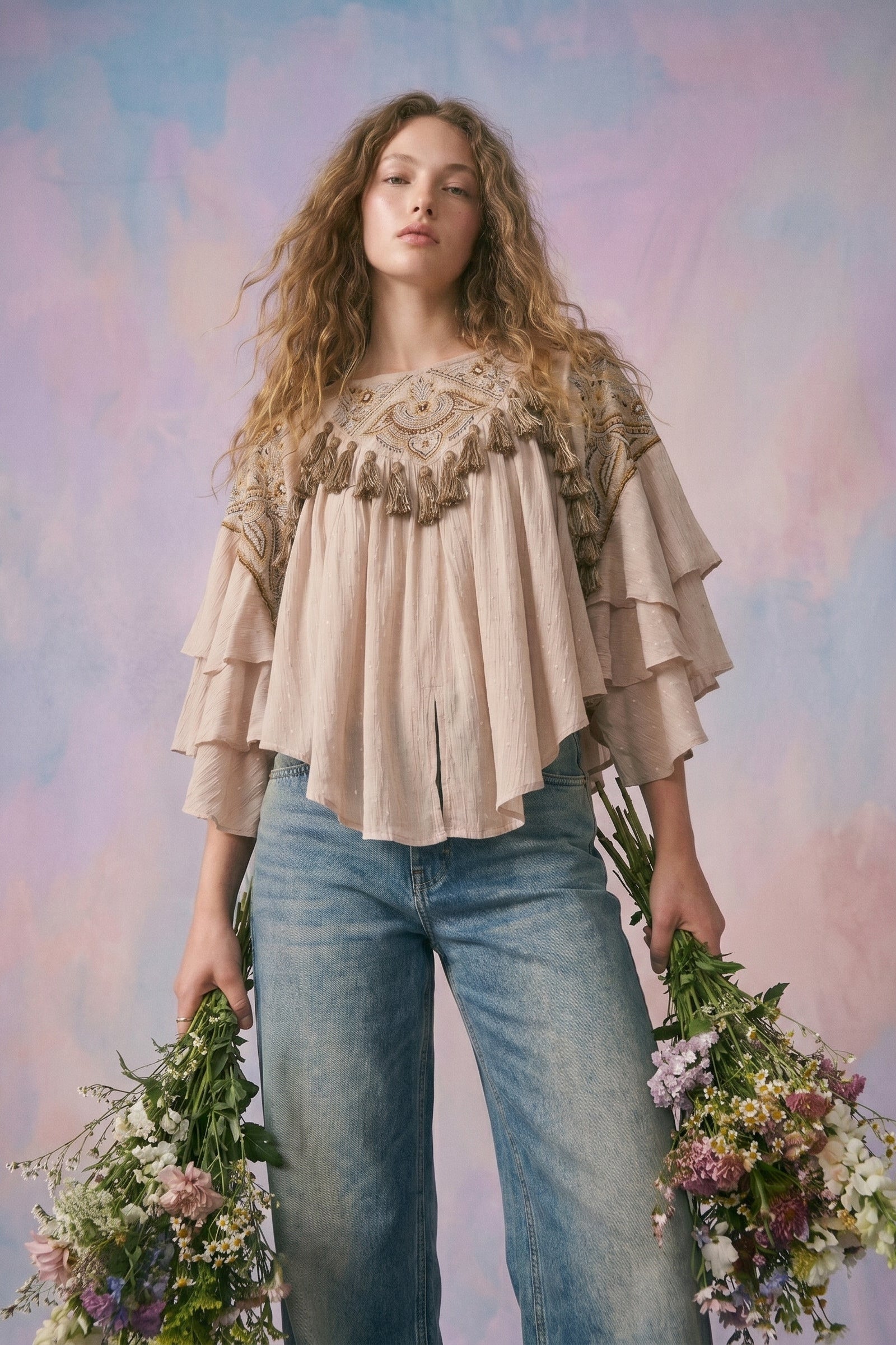 Reina Embroidered Boho Top