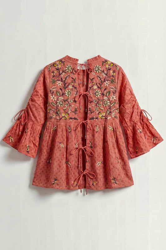 Women's blouse with floral embroider