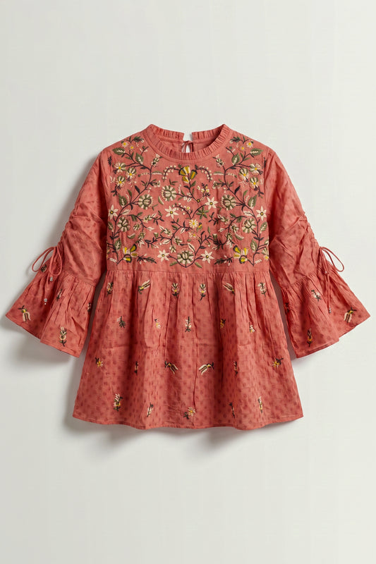 Women's blouse with floral embroidery