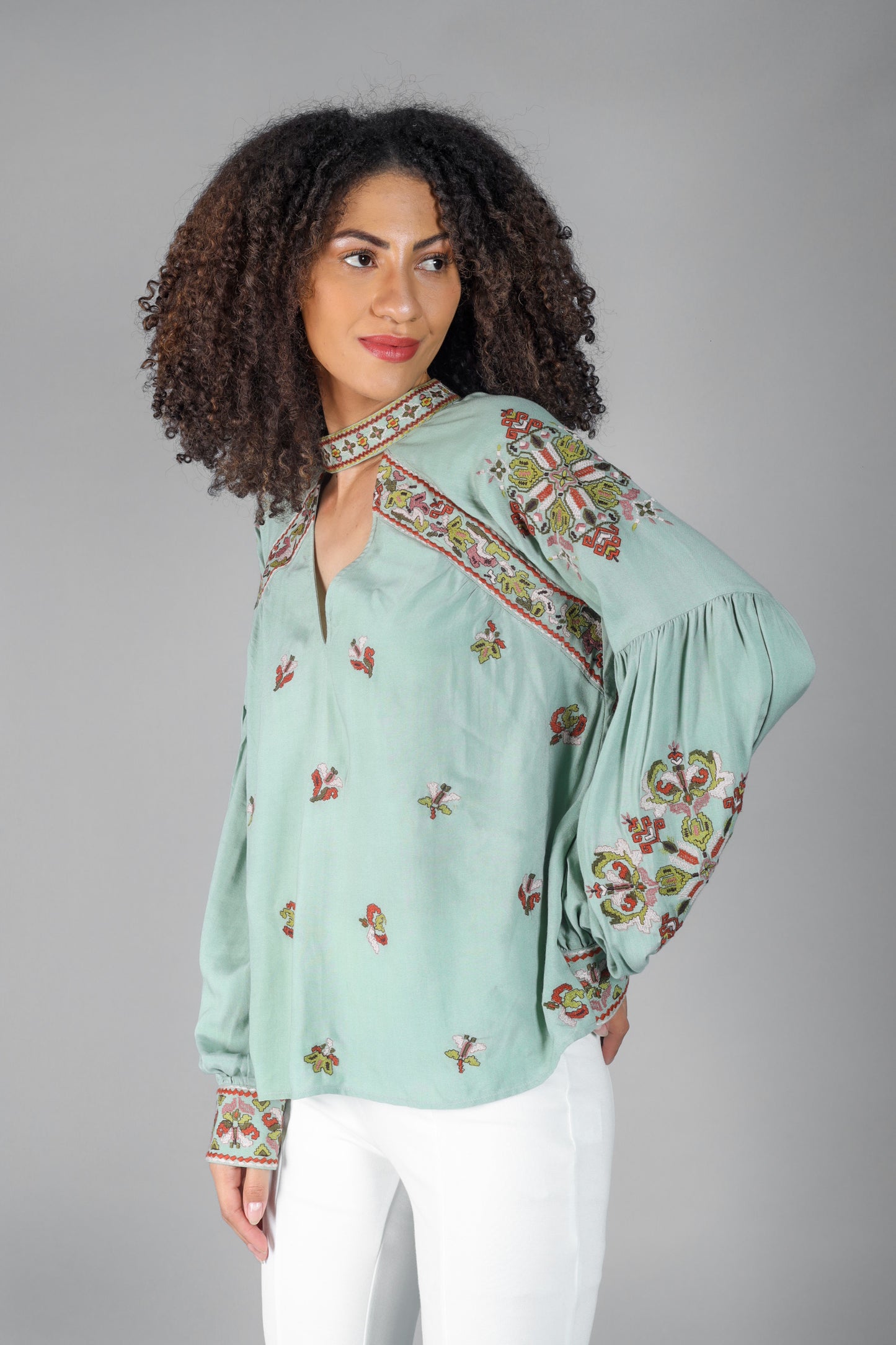 Charlote Embroidered Vintage Top