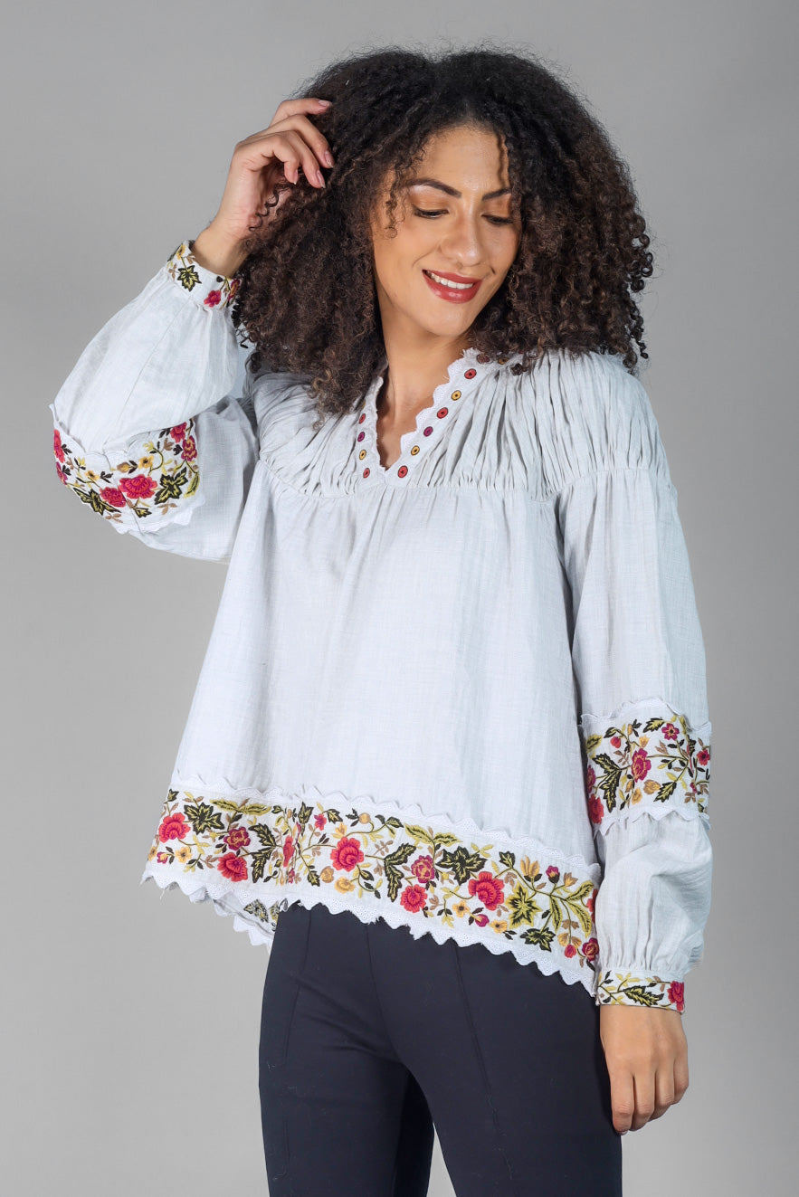 Aria Cute Top (Embroidered)
