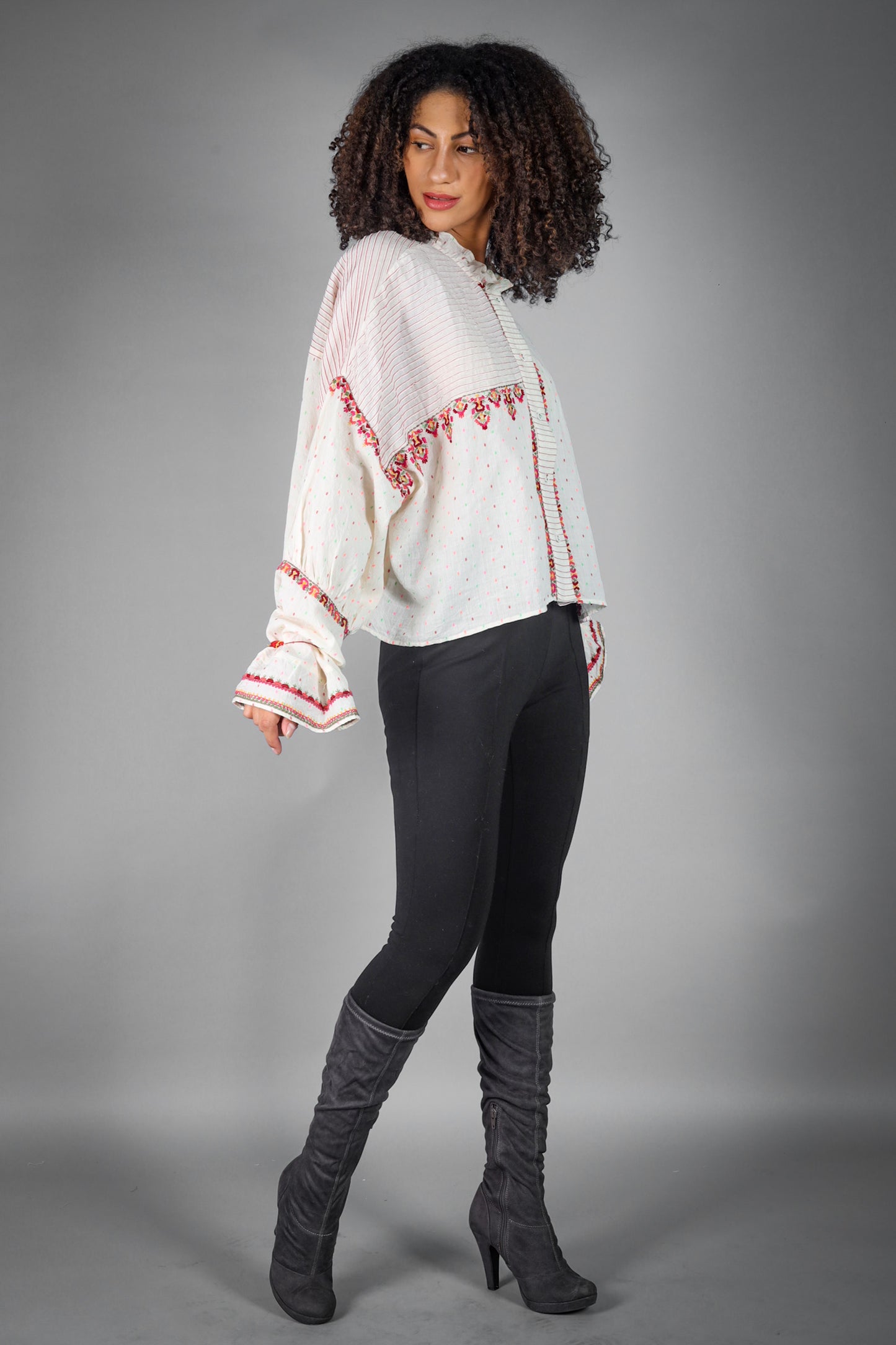 Mila Boxy Embroidered Top