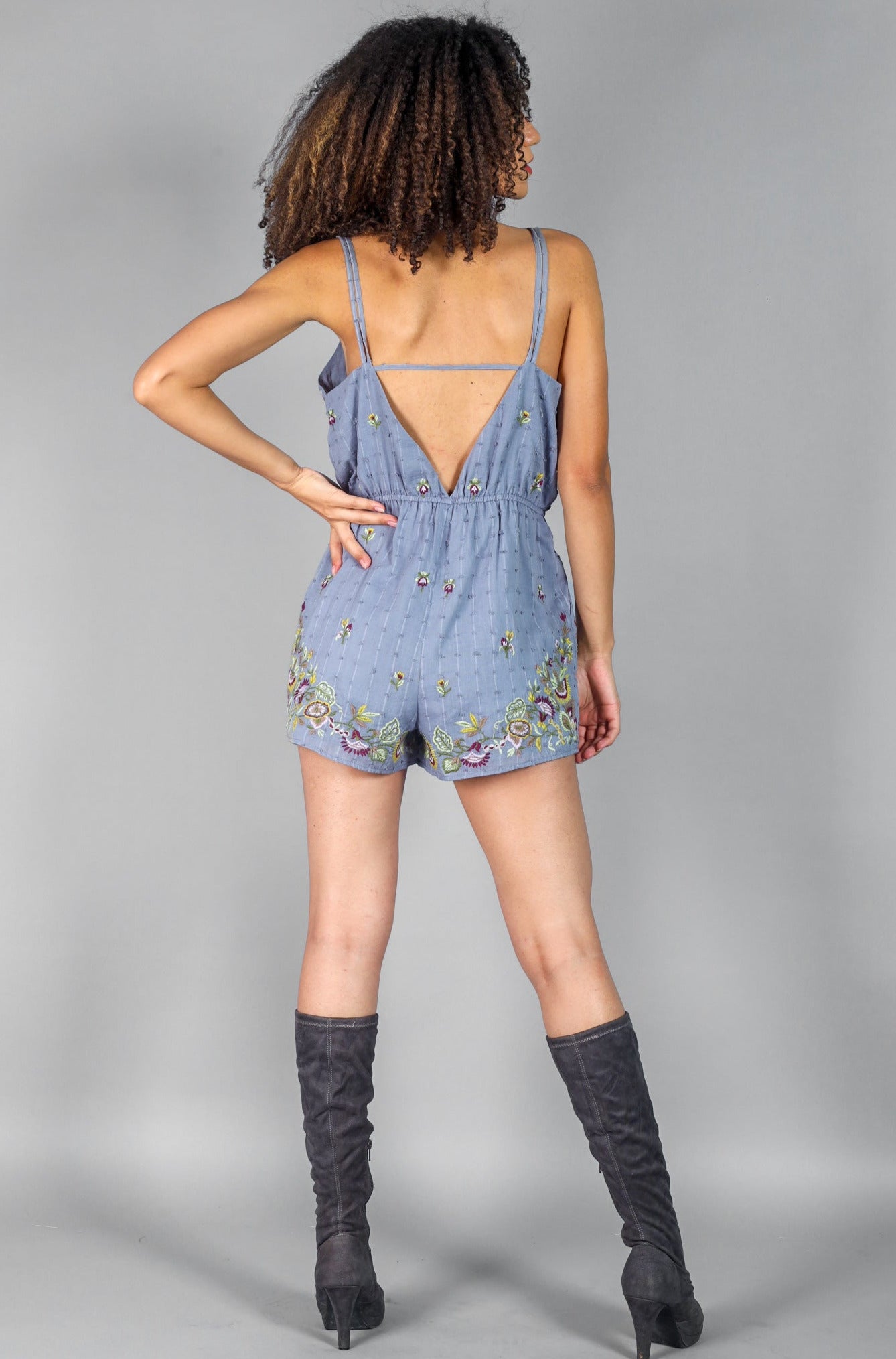 Evelyn Embroidered Cute Romper