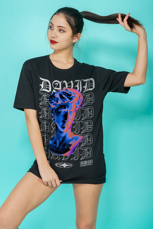 Dazed Streetwear Fashion Graphic Art Half Sleeve Black T-shirt For Women