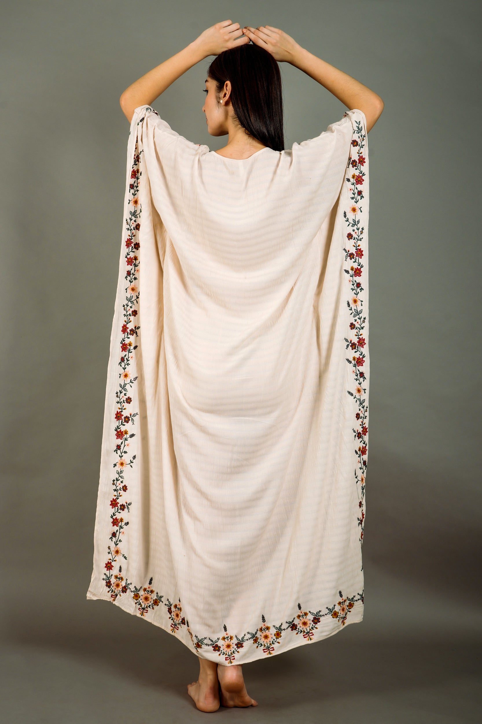 Brigette Kaftan Long Maxi Dress (Embroidered)