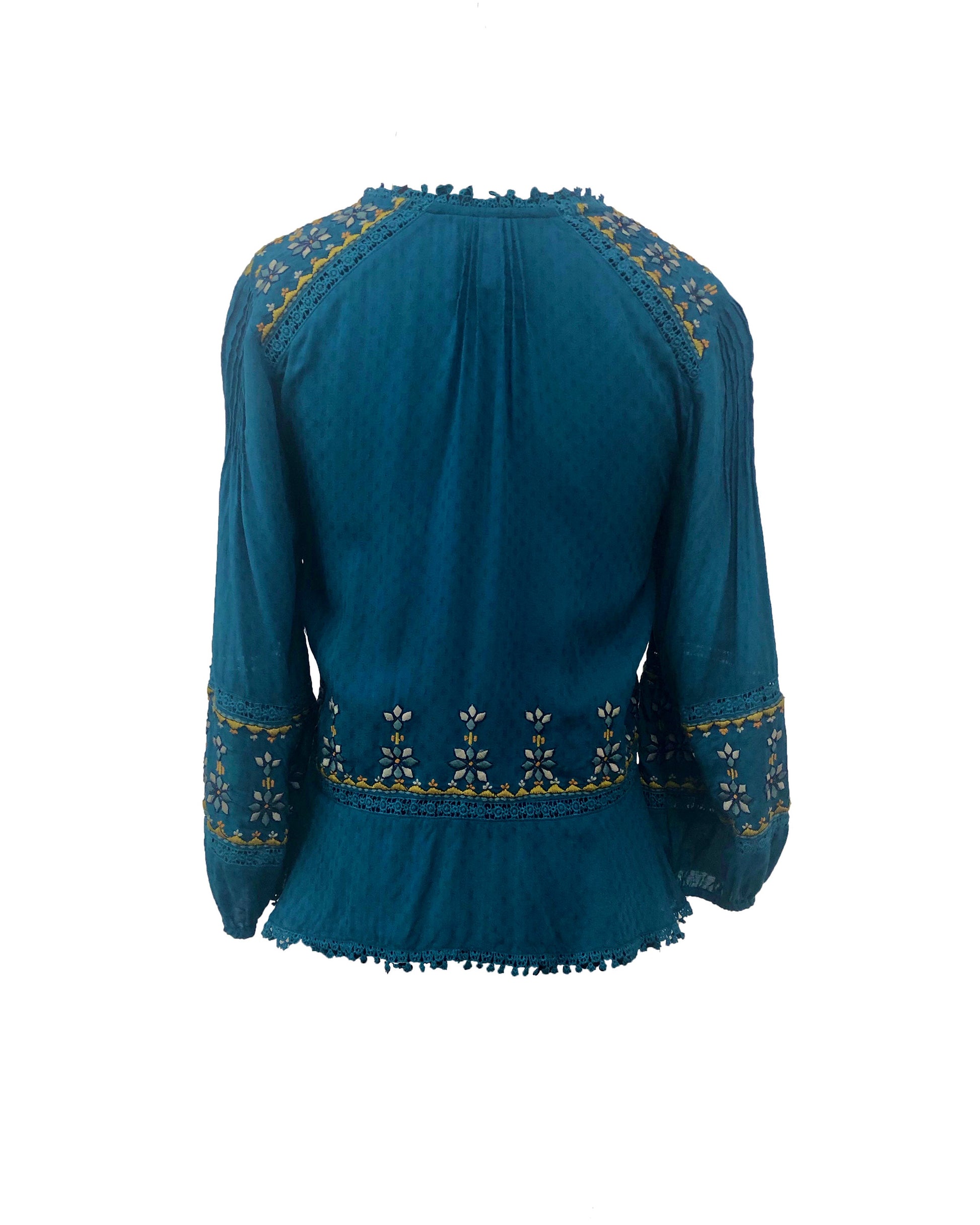 Tuck The World Embroidered Boho Top